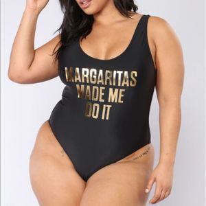 Fashionova Margaritas Made Me Do It One Piece Swimsuit Fashion statement 3X Plus